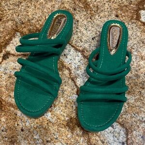 Liliana Green Strappy Sandals